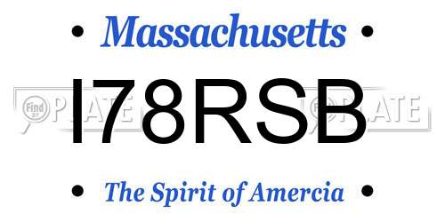 I78RSB Massachusetts License Plate