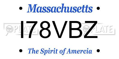 I78VBZ Massachusetts License Plate