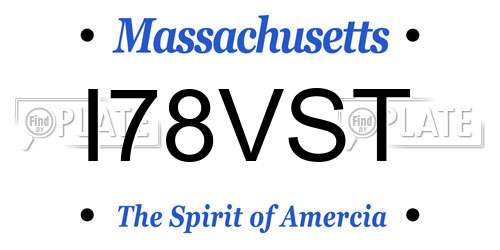 I78VST Massachusetts License Plate