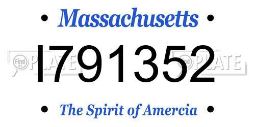 I791352 Massachusetts License Plate