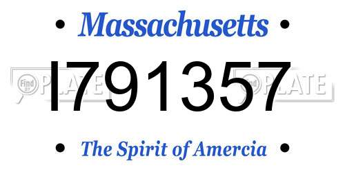 I791357 Massachusetts License Plate