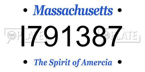 I791387 Massachusetts License Plate