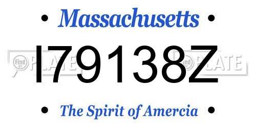 I79138Z Massachusetts License Plate
