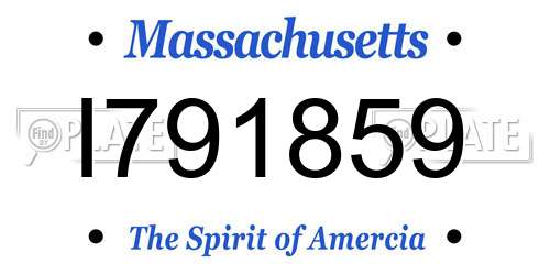 I791859 Massachusetts License Plate