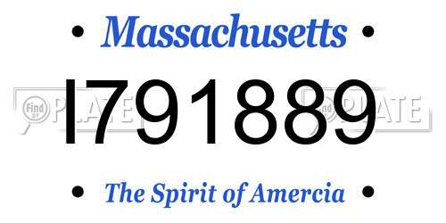 I791889 Massachusetts License Plate