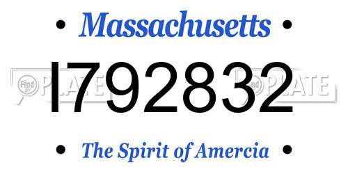 I792832 Massachusetts License Plate