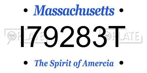 I79283T Massachusetts License Plate