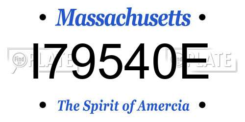 I79540E Massachusetts License Plate