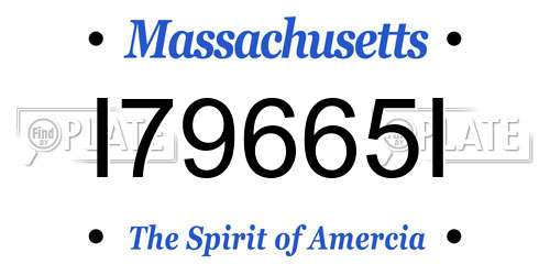I79665I Massachusetts License Plate
