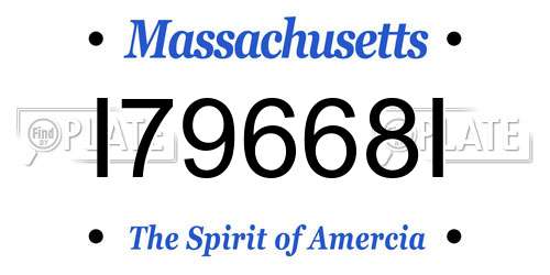 I79668I Massachusetts License Plate