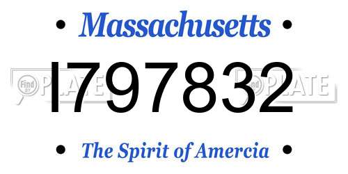 I797832 Massachusetts License Plate