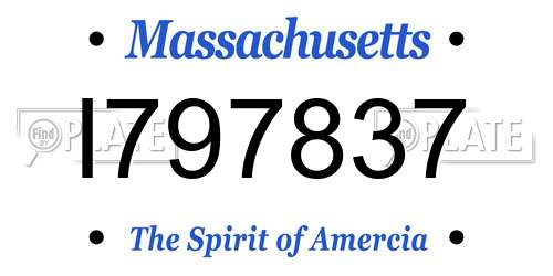 I797837 Massachusetts License Plate