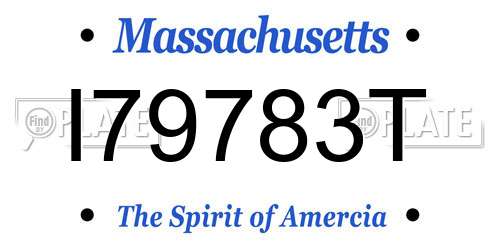 I79783T Massachusetts License Plate