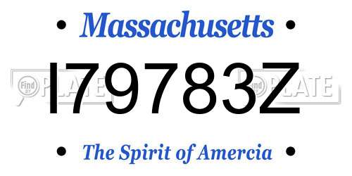 I79783Z Massachusetts License Plate