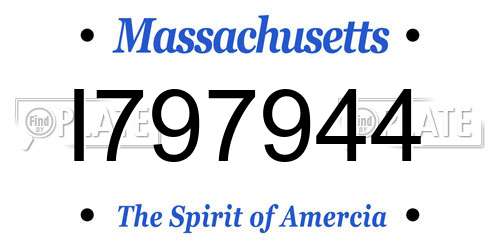 I797944 Massachusetts License Plate