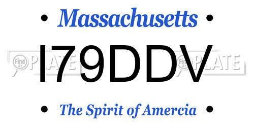 I79DDV Massachusetts License Plate
