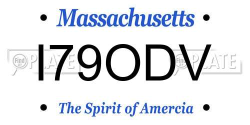 I79ODV Massachusetts License Plate