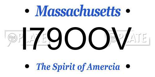 I79OOV Massachusetts License Plate