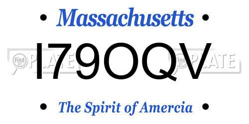 I79OQV Massachusetts License Plate