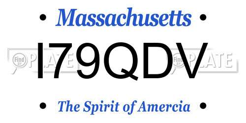 I79QDV Massachusetts License Plate
