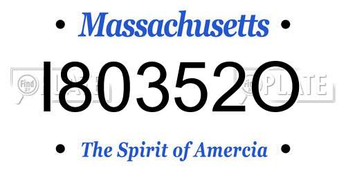 I80352O Massachusetts License Plate
