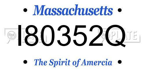 I80352Q Massachusetts License Plate