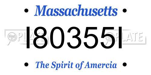 I80355I Massachusetts License Plate
