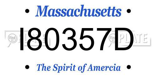 I80357D Massachusetts License Plate