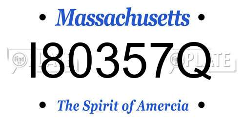 I80357Q Massachusetts License Plate