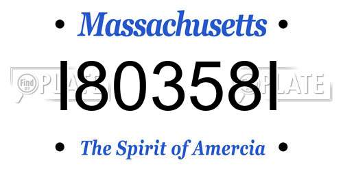 I80358I Massachusetts License Plate