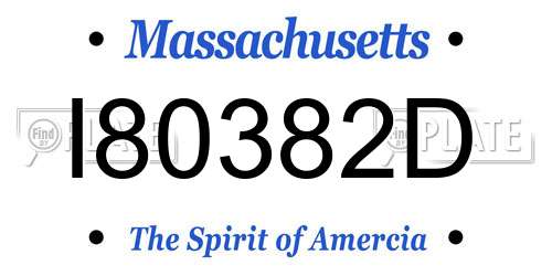 I80382D Massachusetts License Plate