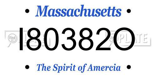 I80382O Massachusetts License Plate