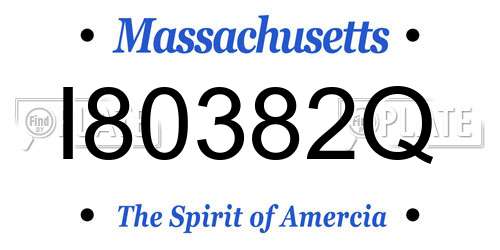 I80382Q Massachusetts License Plate