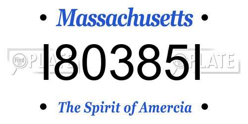 I80385I Massachusetts License Plate