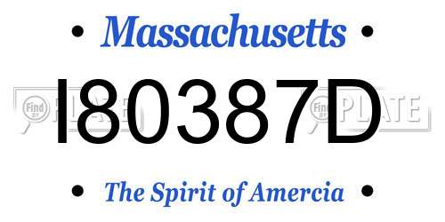 I80387D Massachusetts License Plate