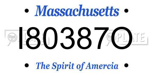 I80387O Massachusetts License Plate