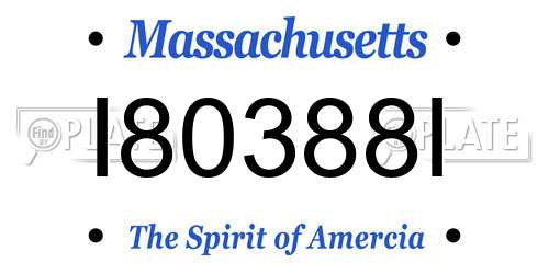 I80388I Massachusetts License Plate