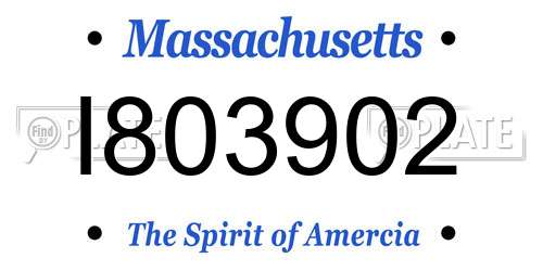 I803902 Massachusetts License Plate