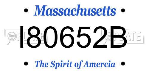 I80652B Massachusetts License Plate