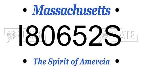 I80652S Massachusetts License Plate