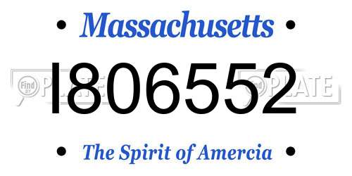 I806552 Massachusetts License Plate