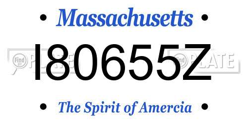 I80655Z Massachusetts License Plate