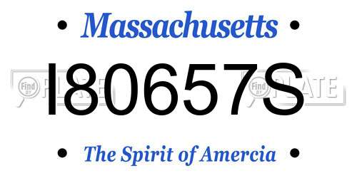 I80657S Massachusetts License Plate