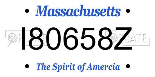 I80658Z Massachusetts License Plate