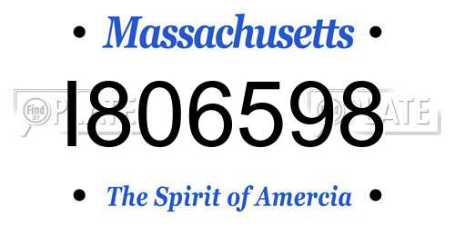 I806598 Massachusetts License Plate