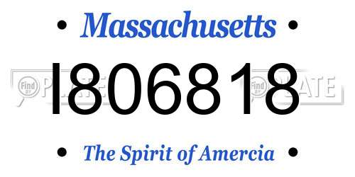 I806818 Massachusetts License Plate