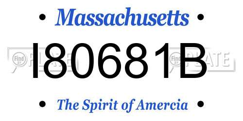 I80681B Massachusetts License Plate