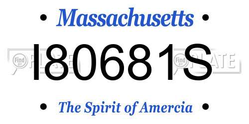 I80681S Massachusetts License Plate