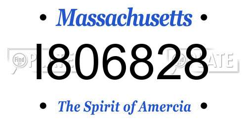 I806828 Massachusetts License Plate