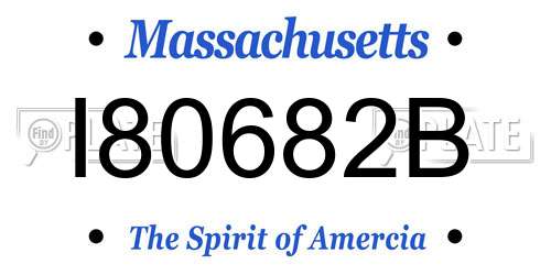 I80682B Massachusetts License Plate